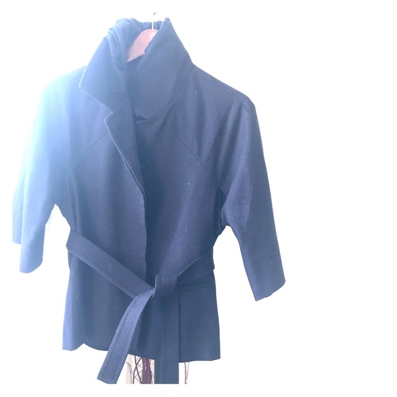 Anteprima ruffle puff neck blue navy wool jacket - Picture 7 of 8
